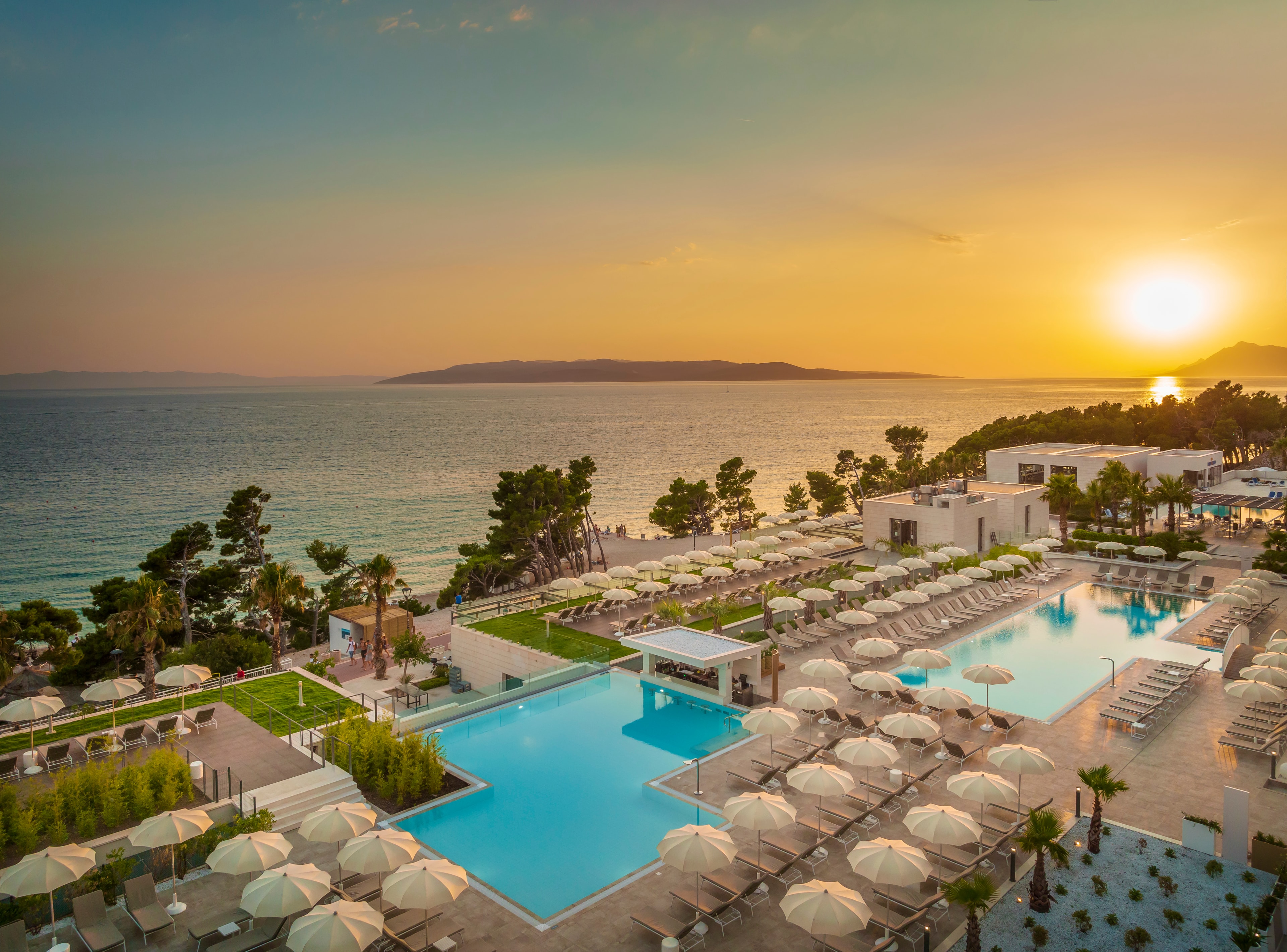 Aminess Laurel Khalani Hotel pool and sea view, Makarska Croatia